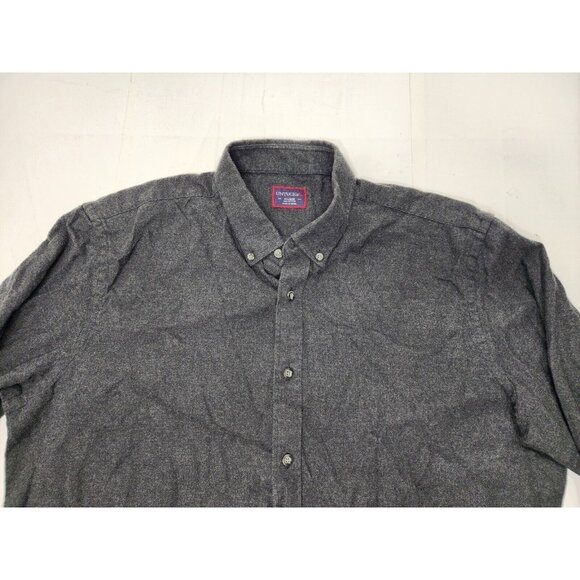 UnTuckit Mens 100% Cotton Long Sleeve Button Down Flannel Shirt Gray Size XL - Picture 2 of 8